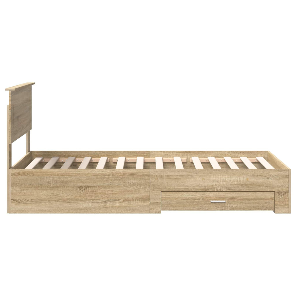 vidaXL Ramka łóżka Dąb Sonoma 100 x 200 cm Materiał drewnopochodny