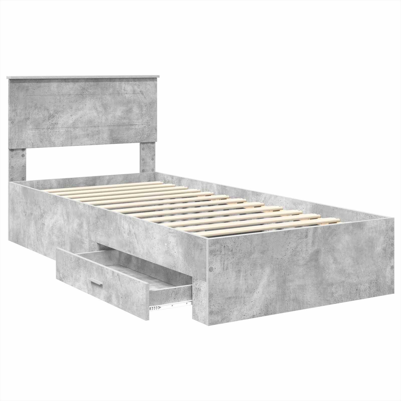 vidaXL Ramka łóżka Betonowy szary 100 x 200 cm Materiał drewnopochodny