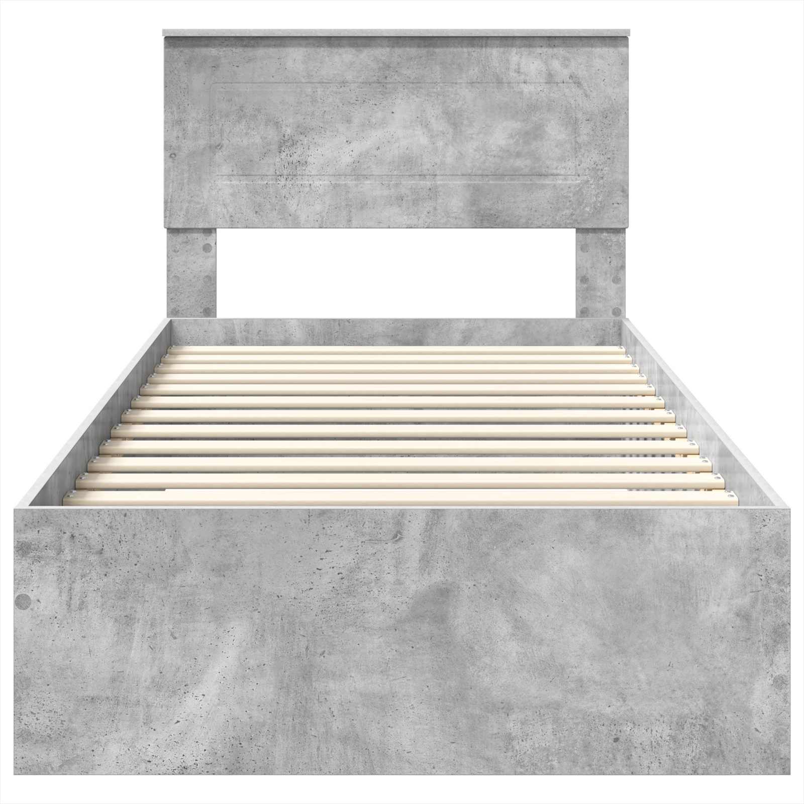 vidaXL Ramka łóżka Betonowy szary 100 x 200 cm Materiał drewnopochodny