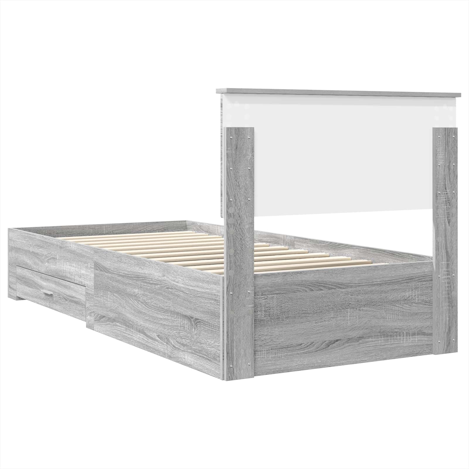 vidaXL Ramka łóżka Szary Sonoma 100 x 200 cm Materiał drewnopochodny