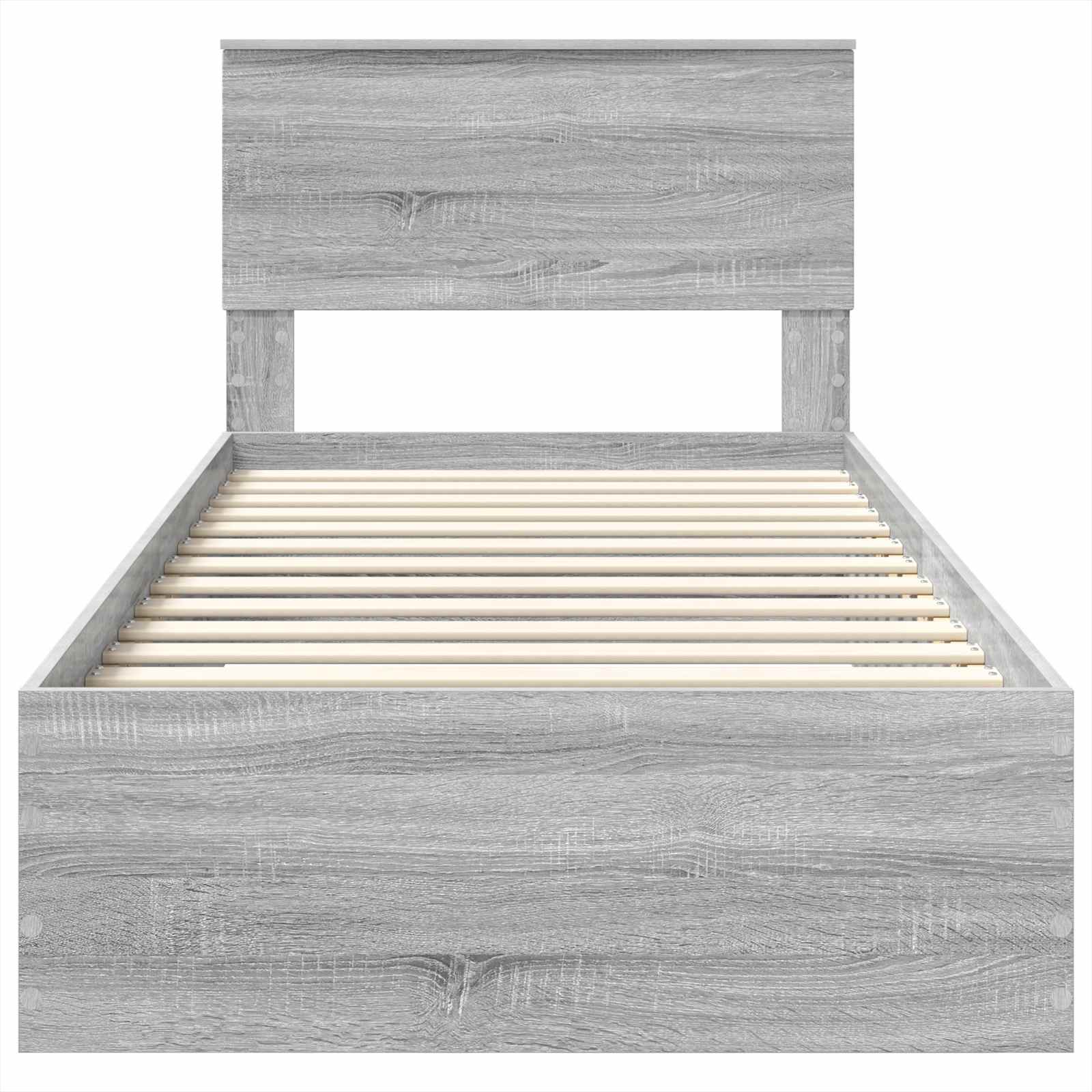 vidaXL Ramka łóżka Szary Sonoma 100 x 200 cm Materiał drewnopochodny
