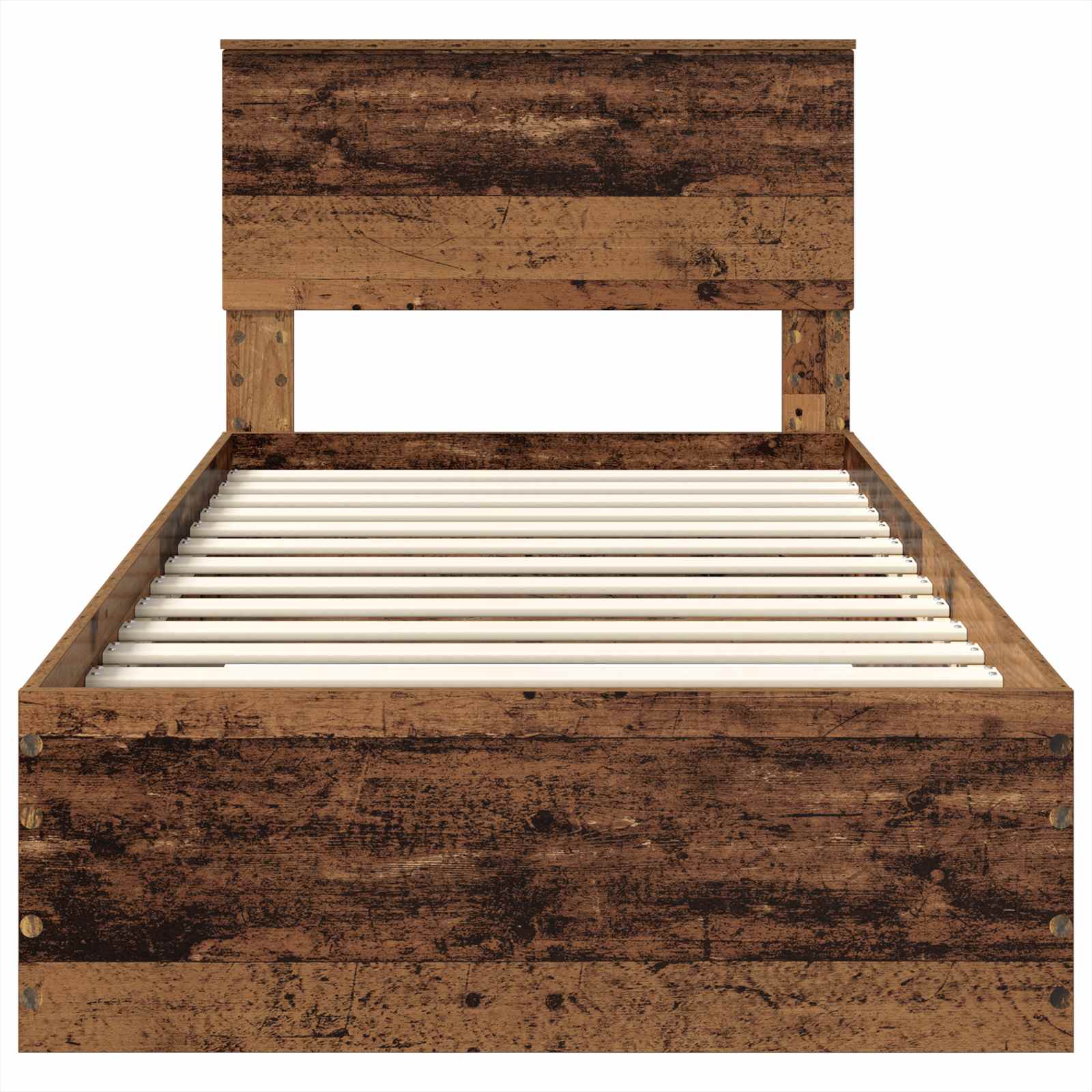 vidaXL Ramka łóżka Stare drewno 100 x 200 cm Materiał drewnopochodny