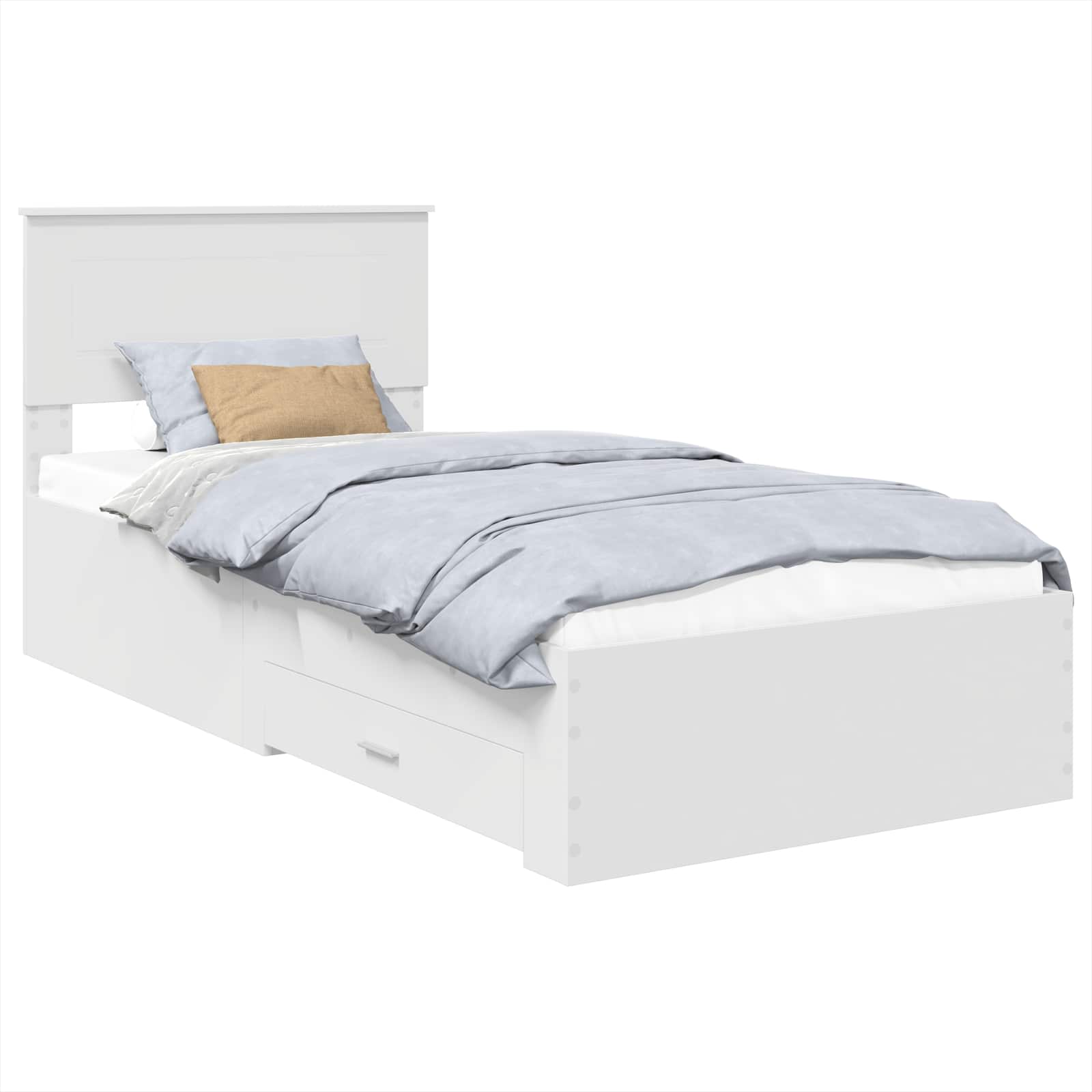 vidaXL Ramka łóżka Biały 90 x 190 cm Materiał drewnopochodny