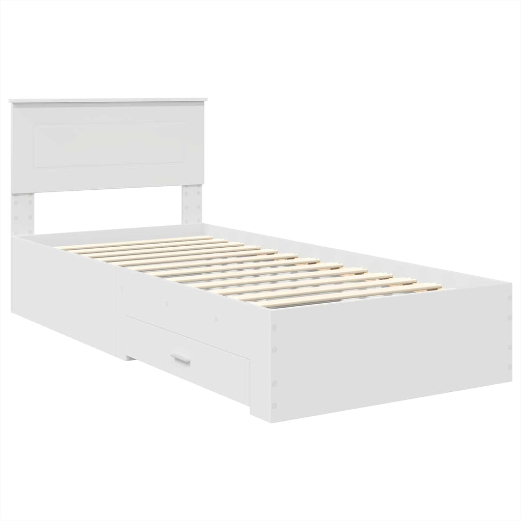 vidaXL Ramka łóżka Biały 90 x 190 cm Materiał drewnopochodny