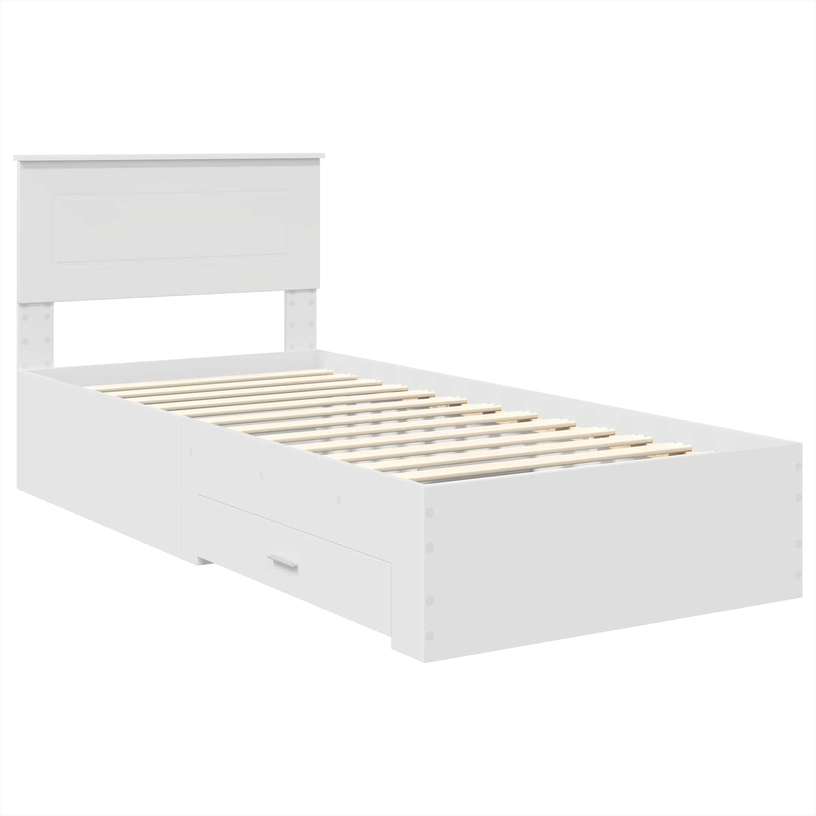 vidaXL Ramka łóżka Biały 90 x 190 cm Materiał drewnopochodny