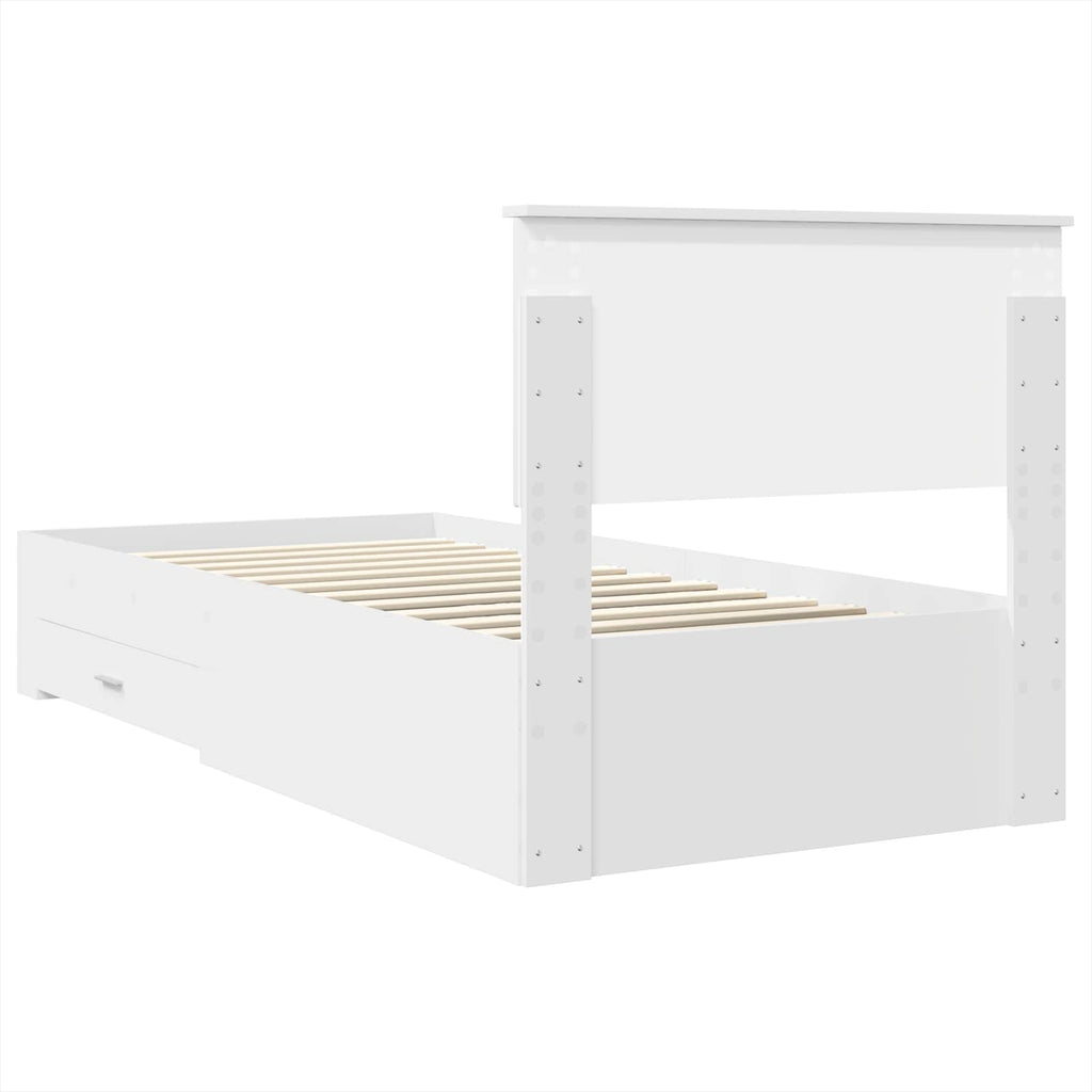 vidaXL Ramka łóżka Biały 90 x 190 cm Materiał drewnopochodny