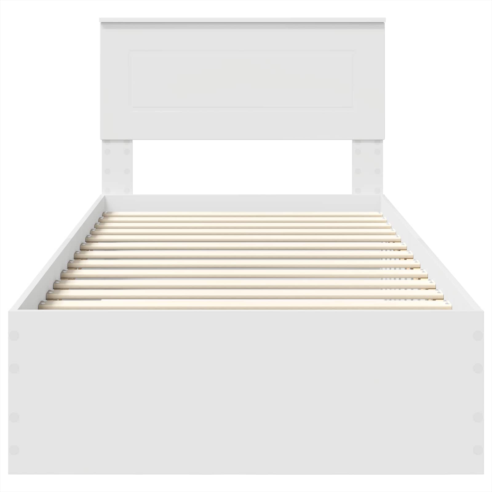 vidaXL Ramka łóżka Biały 90 x 190 cm Materiał drewnopochodny