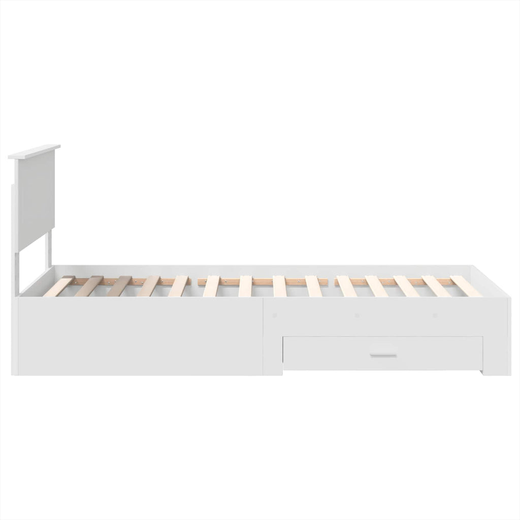 vidaXL Ramka łóżka Biały 90 x 190 cm Materiał drewnopochodny