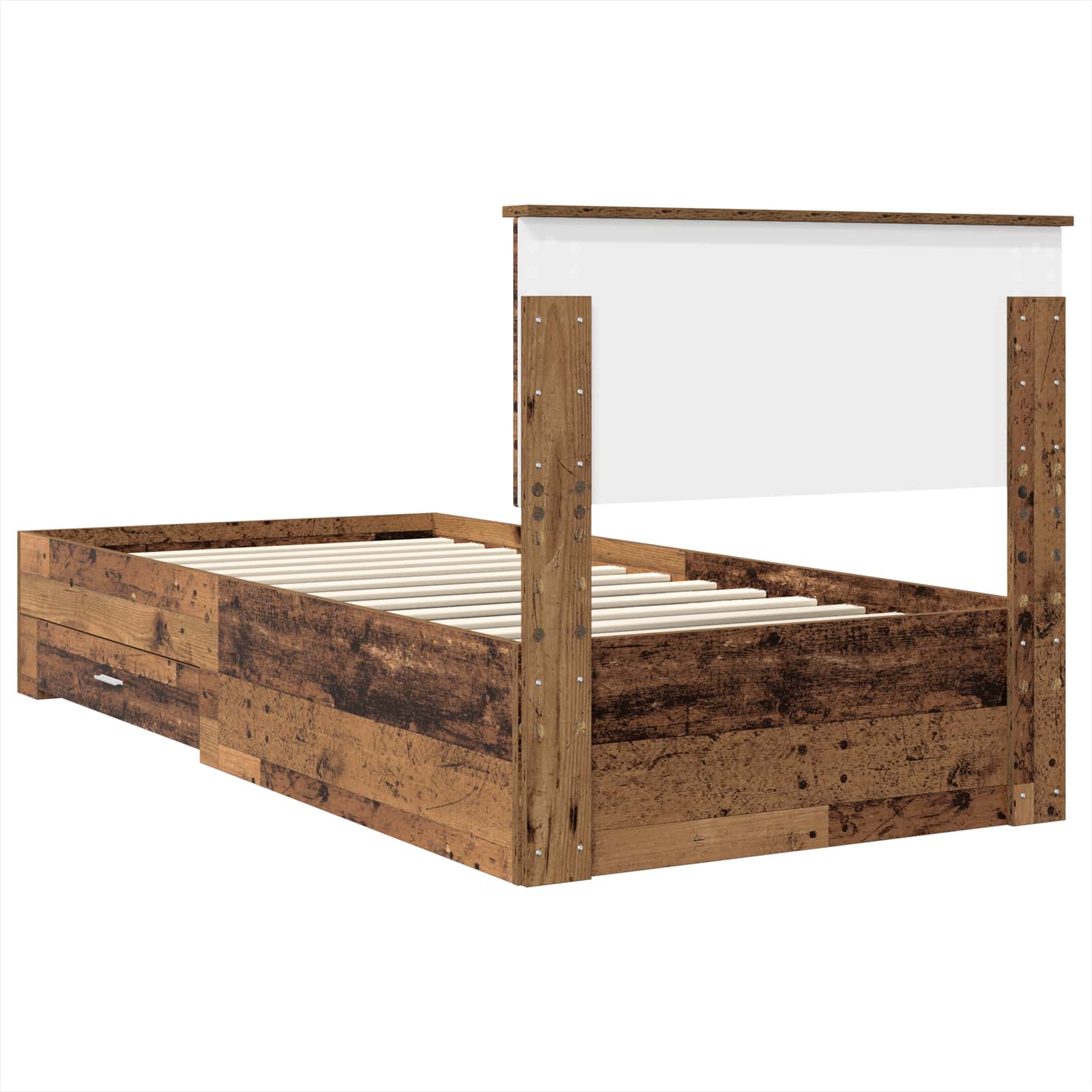 vidaXL Ramka łóżka Stare drewno 90 x 190 cm Materiał drewnopochodny
