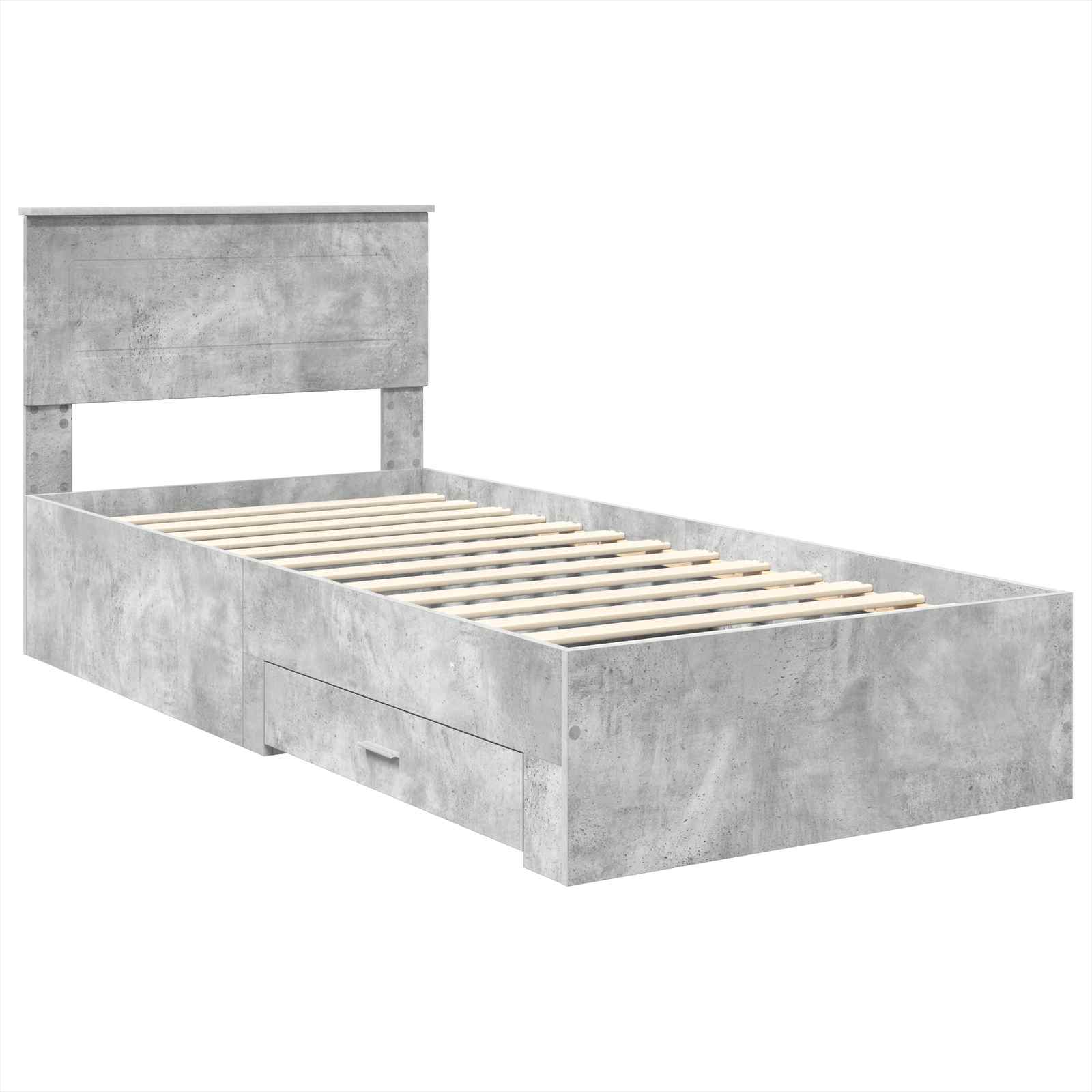 vidaXL Ramka łóżka Betonowy szary 90 x 200 cm Materiał drewnopochodny
