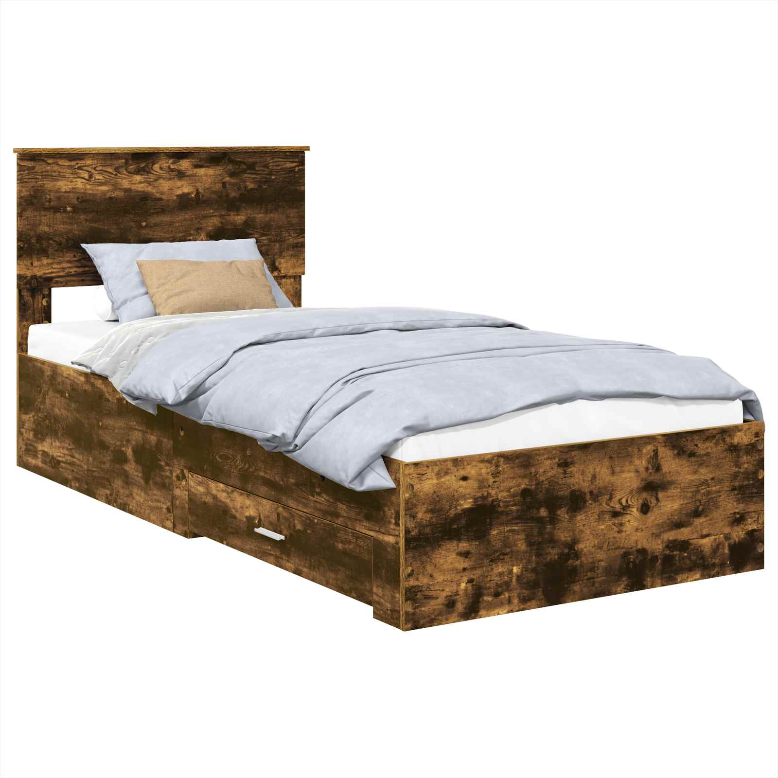 vidaXL Ramka łóżka Dąb wędzony 90 x 200 cm Materiał drewnopochodny