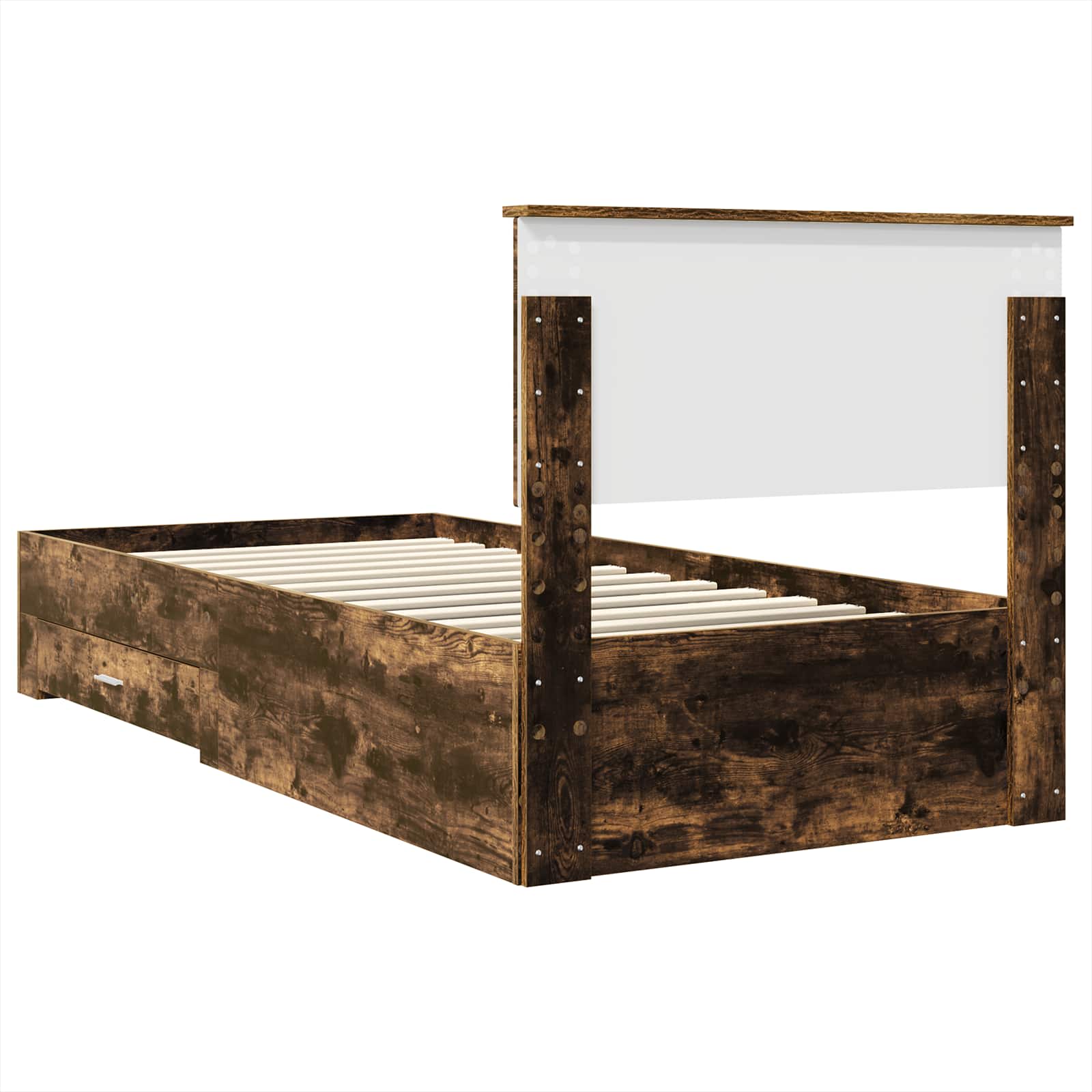 vidaXL Ramka łóżka Dąb wędzony 90 x 200 cm Materiał drewnopochodny