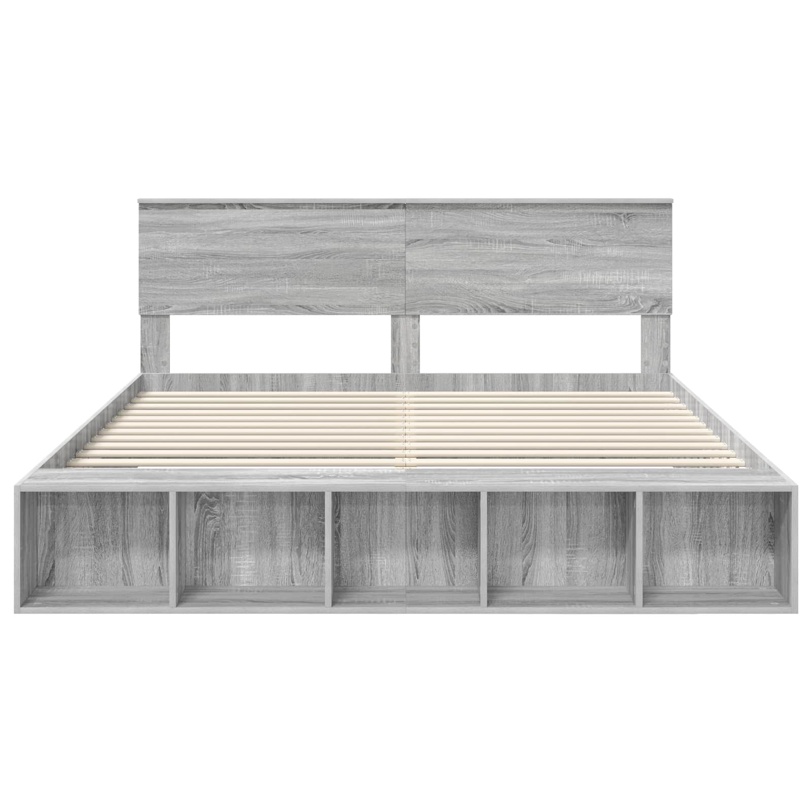 vidaXL Ramka łóżka Szary Sonoma 200 x 200 cm Materiał drewnopochodny