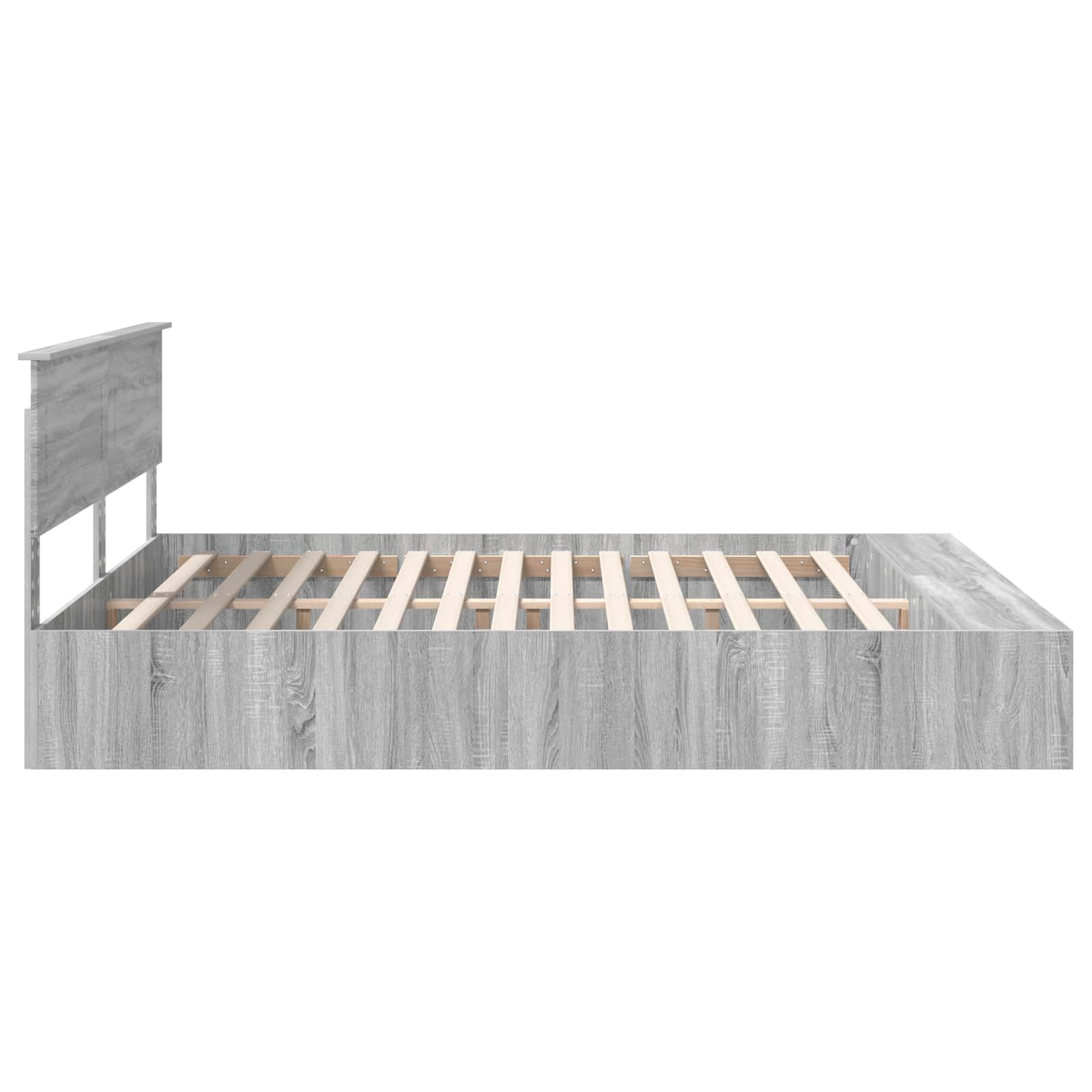 vidaXL Ramka łóżka Szary Sonoma 200 x 200 cm Materiał drewnopochodny