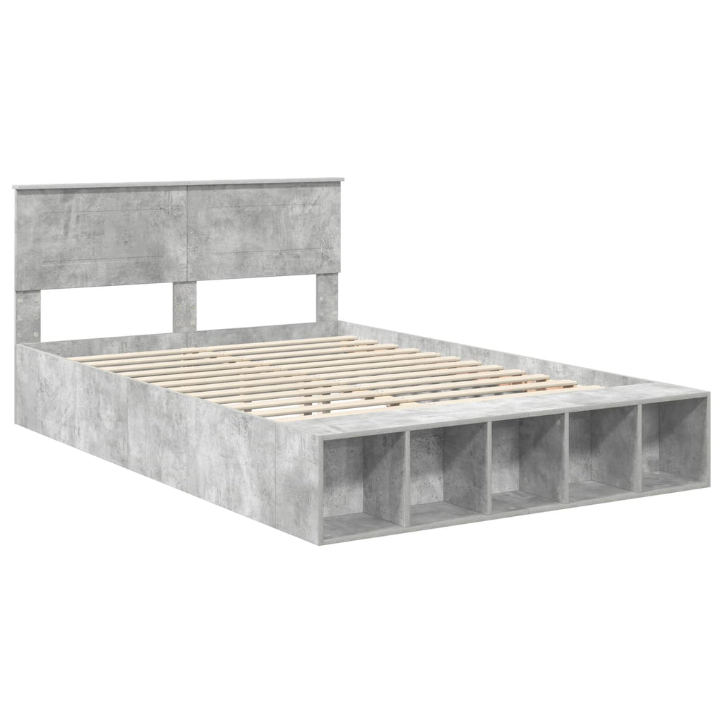 vidaXL Ramka łóżka Betonowy szary 160 x 200 cm Materiał drewnopochodny