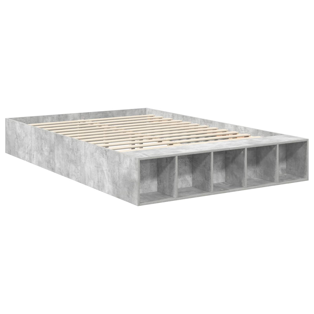 vidaXL Ramka łóżka Betonowy szary 160 x 200 cm Materiał drewnopochodny