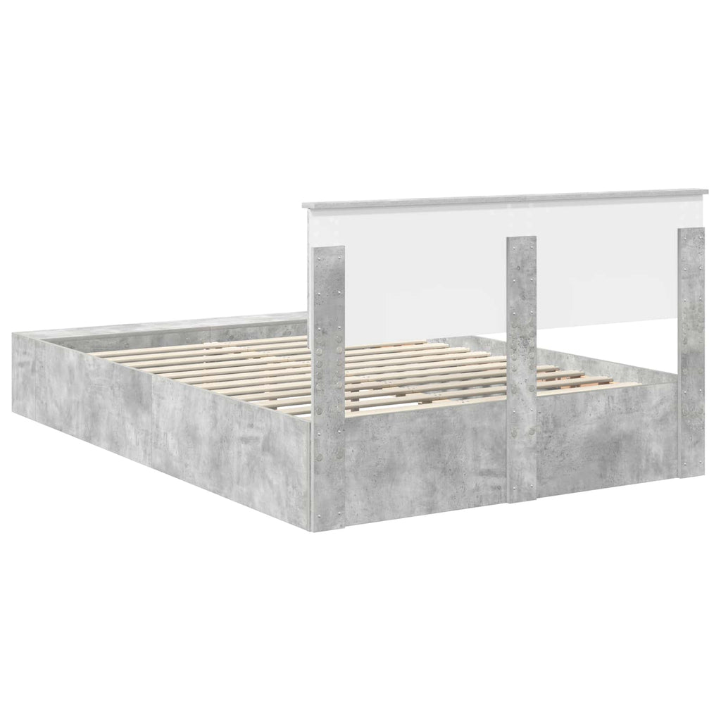 vidaXL Ramka łóżka Betonowy szary 160 x 200 cm Materiał drewnopochodny