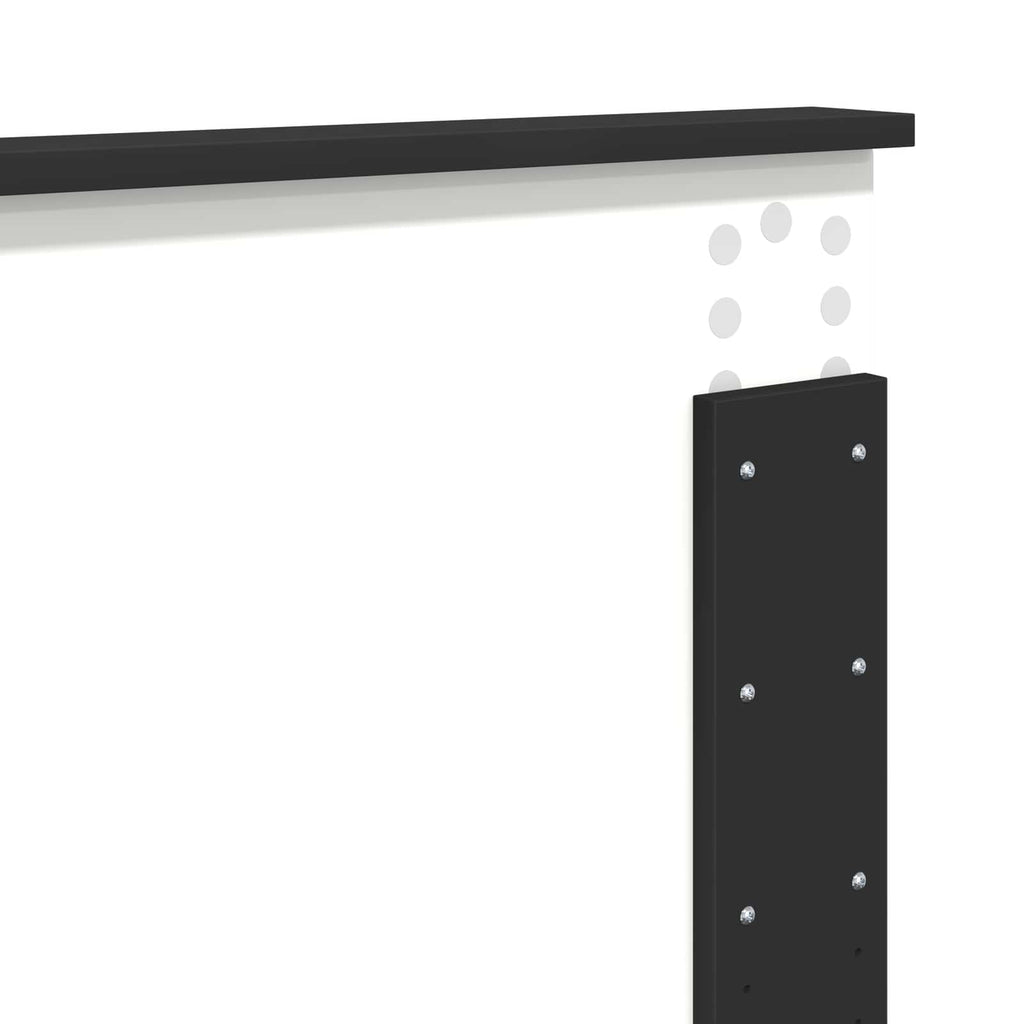 vidaXL Ramka łóżka z półką Czarny 150 x 200 cm Materiał drewnopochodny
