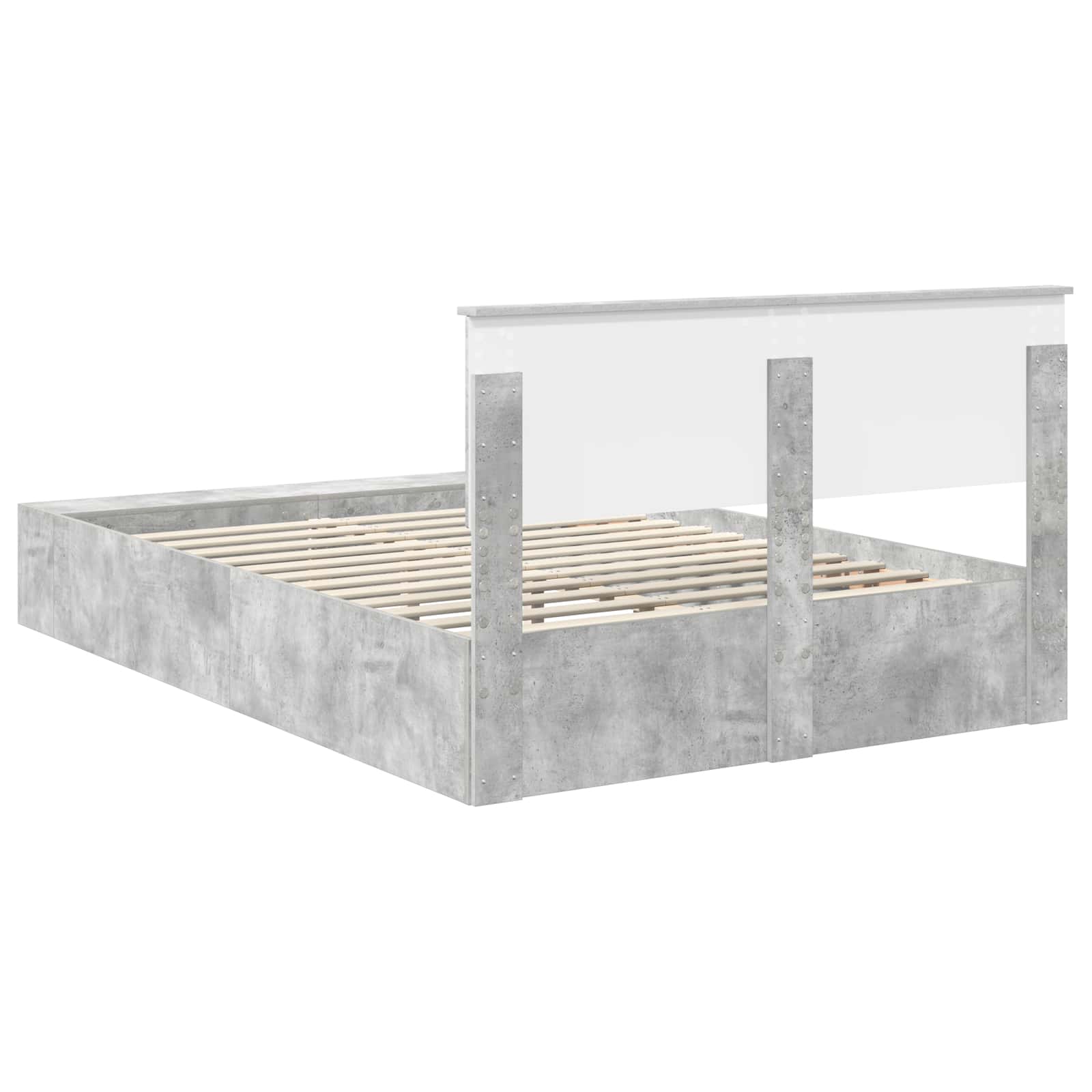 vidaXL Ramka łóżka Betonowy szary 150 x 200 cm Materiał drewnopochodny