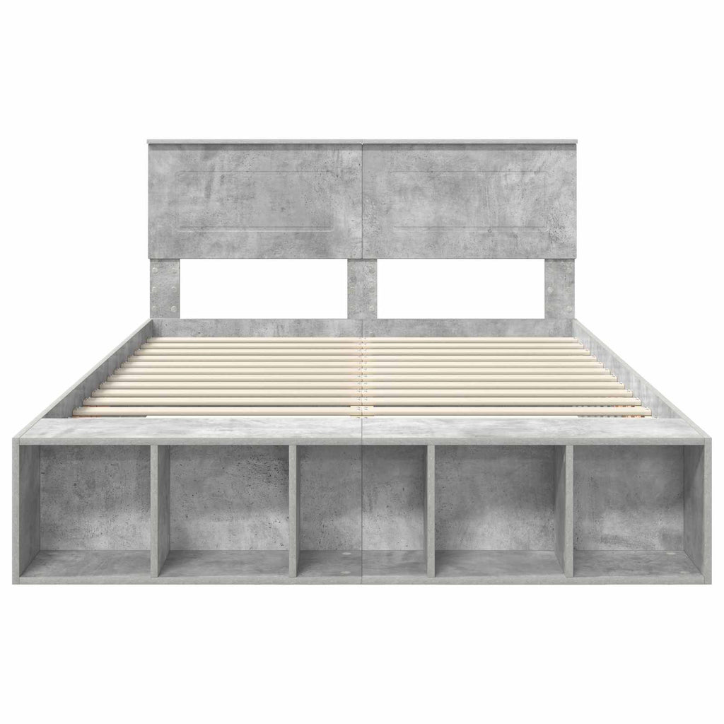 vidaXL Ramka łóżka Betonowy szary 150 x 200 cm Materiał drewnopochodny