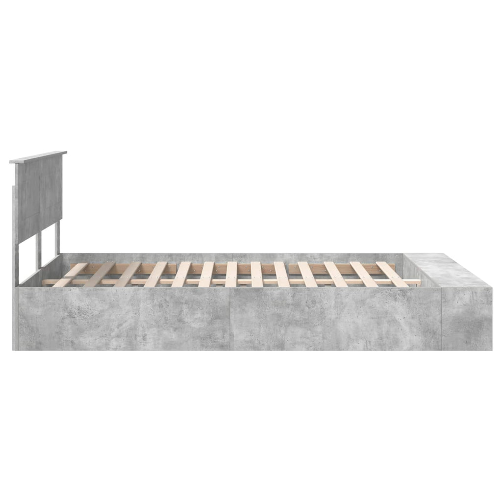 vidaXL Ramka łóżka Betonowy szary 150 x 200 cm Materiał drewnopochodny
