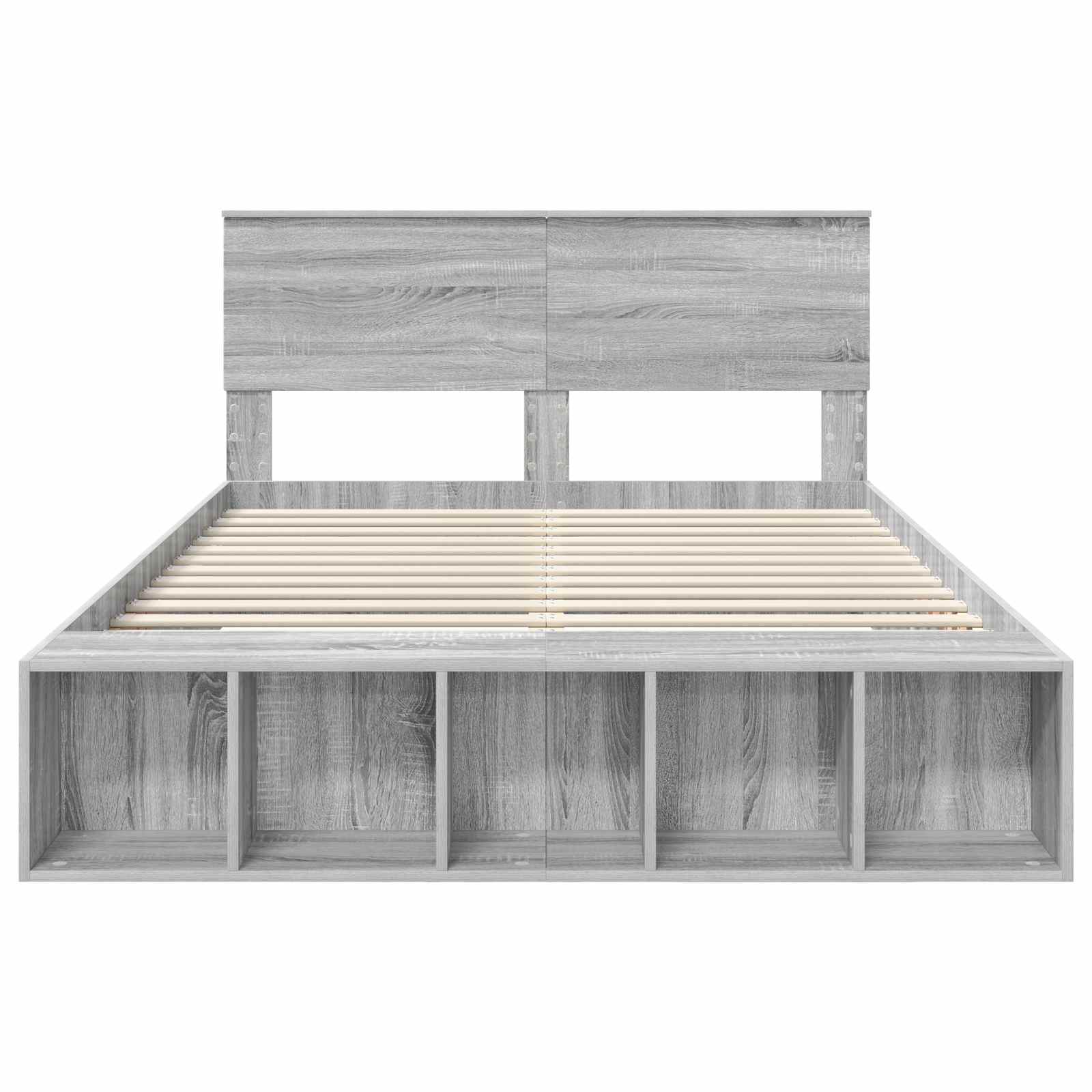 vidaXL Ramka łóżka Szary Sonoma 150 x 200 cm Materiał drewnopochodny