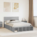 vidaXL Ramka łóżka Szary Sonoma 140 x 190 cm Materiał drewnopochodny