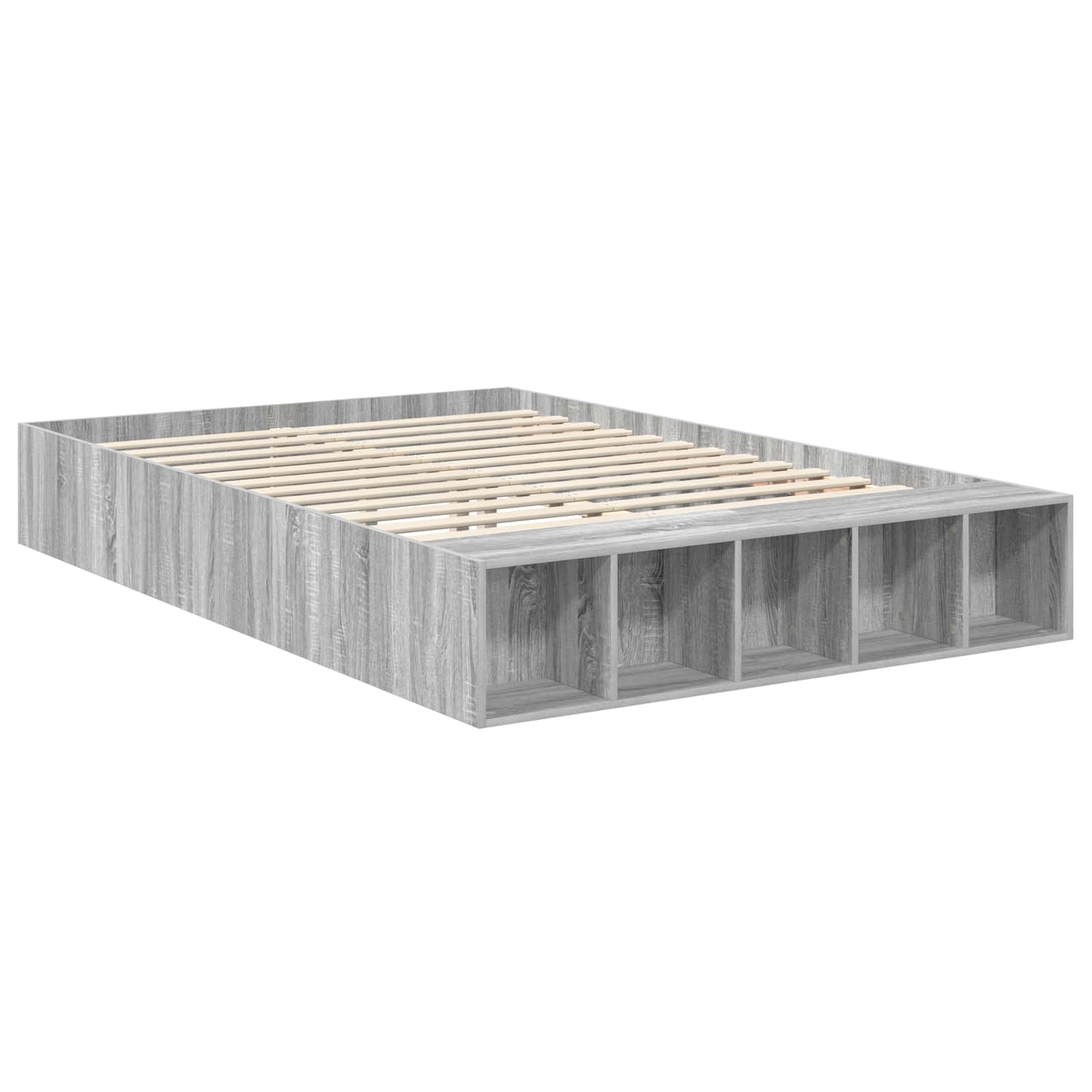 vidaXL Ramka łóżka Szary Sonoma 140 x 190 cm Materiał drewnopochodny