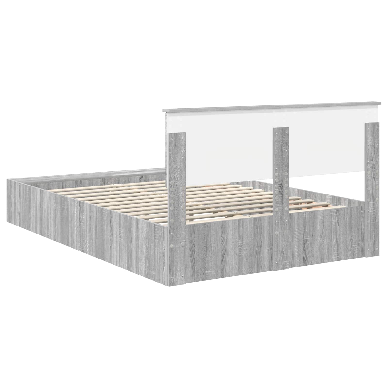 vidaXL Ramka łóżka Szary Sonoma 140 x 190 cm Materiał drewnopochodny