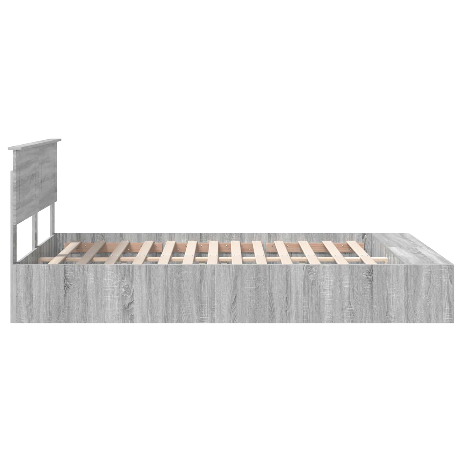 vidaXL Ramka łóżka Szary Sonoma 140 x 200 cm Materiał drewnopochodny