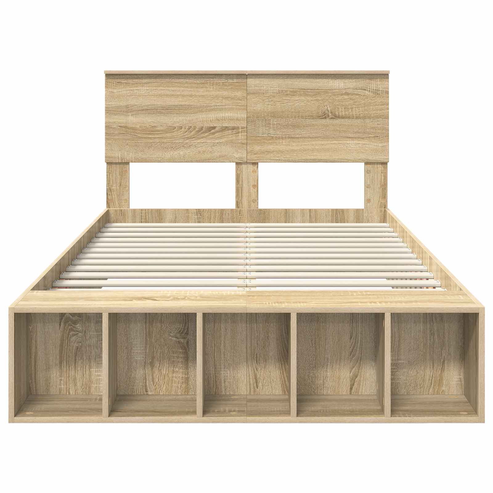 vidaXL Ramka łóżka Dąb Sonoma 135 x 190 cm Materiał drewnopochodny
