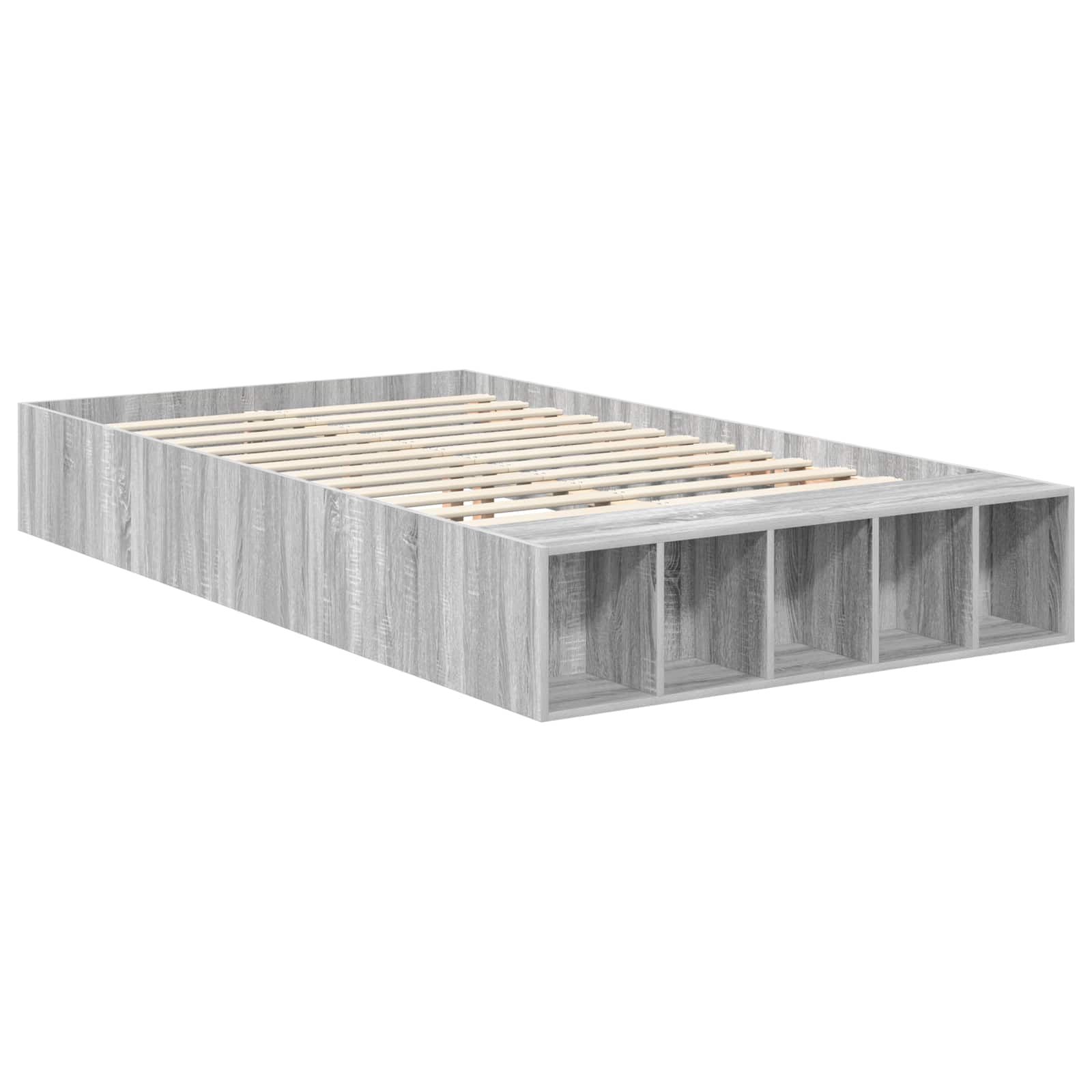 vidaXL Ramka łóżka Szary Sonoma 135 x 190 cm Materiał drewnopochodny