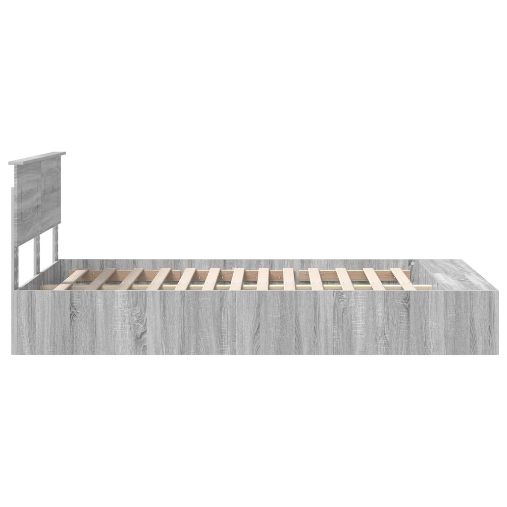 vidaXL Ramka łóżka Szary Sonoma 135 x 190 cm Materiał drewnopochodny
