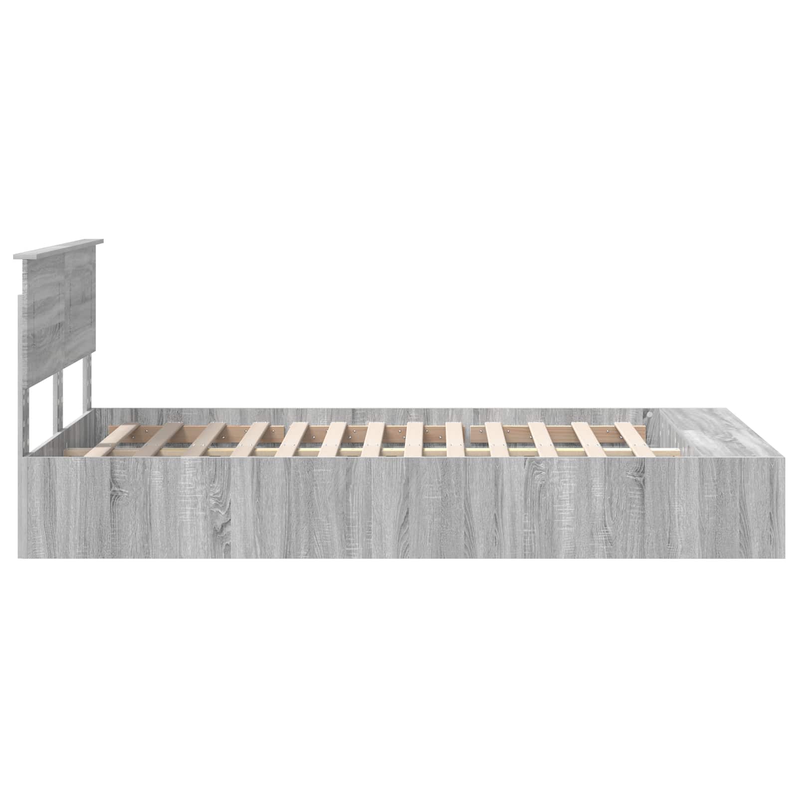 vidaXL Ramka łóżka Szary Sonoma 135 x 190 cm Materiał drewnopochodny