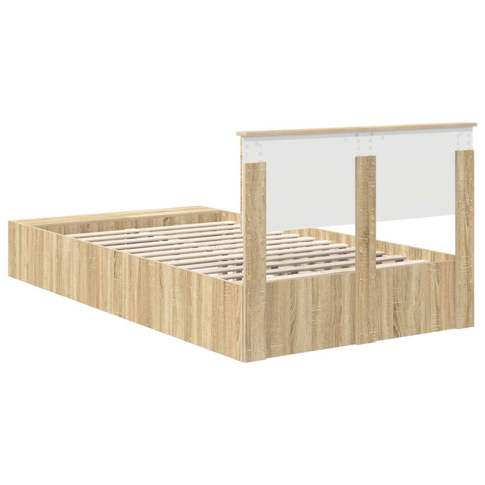 vidaXL Ramka łóżka Dąb Sonoma 120 x 190 cm Materiał drewnopochodny
