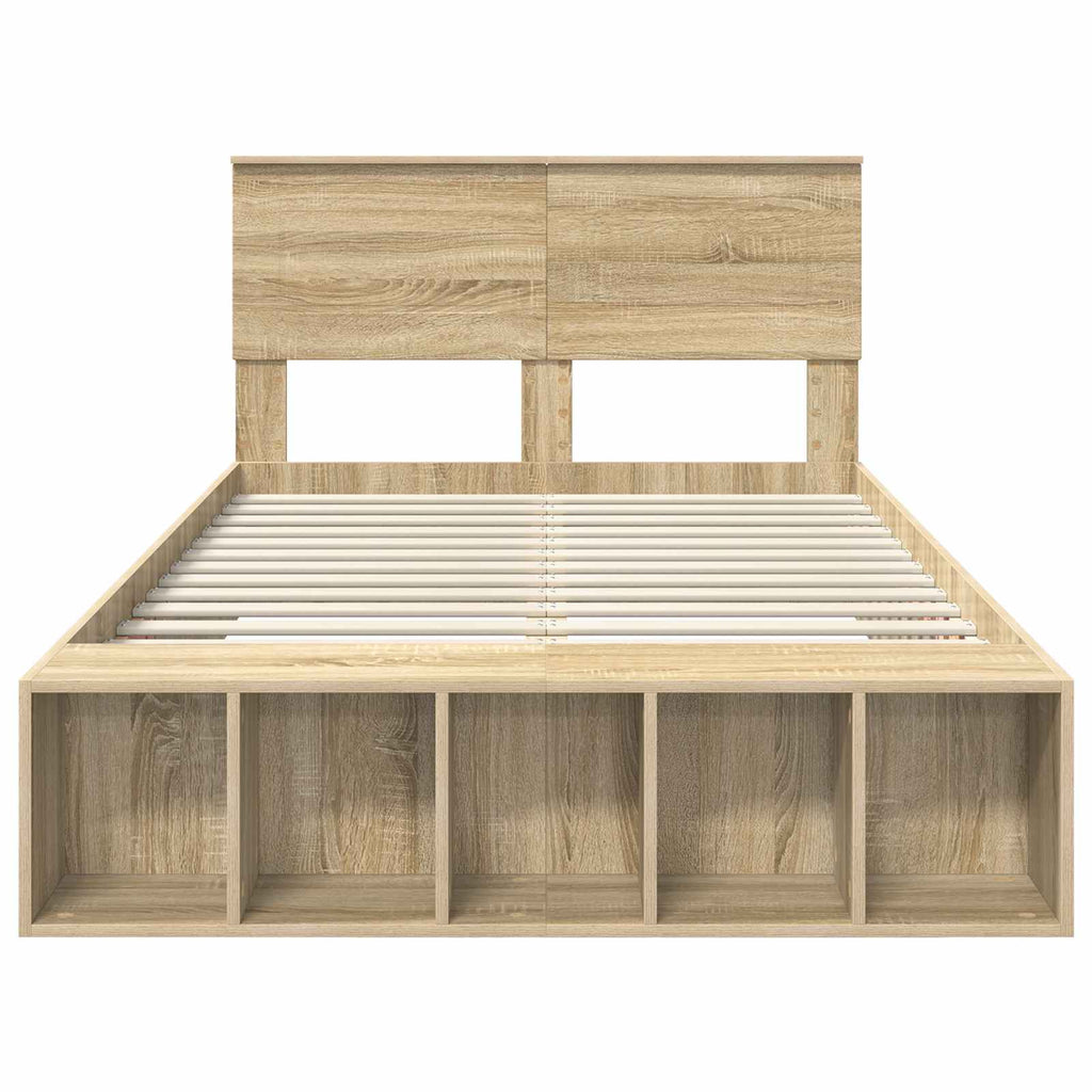 vidaXL Ramka łóżka Dąb Sonoma 120 x 190 cm Materiał drewnopochodny