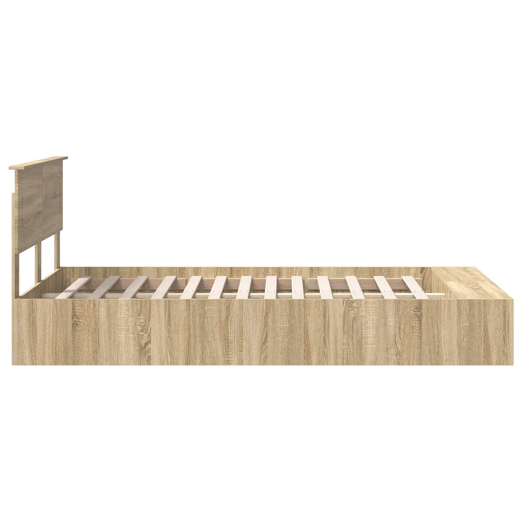 vidaXL Ramka łóżka Dąb Sonoma 120 x 190 cm Materiał drewnopochodny