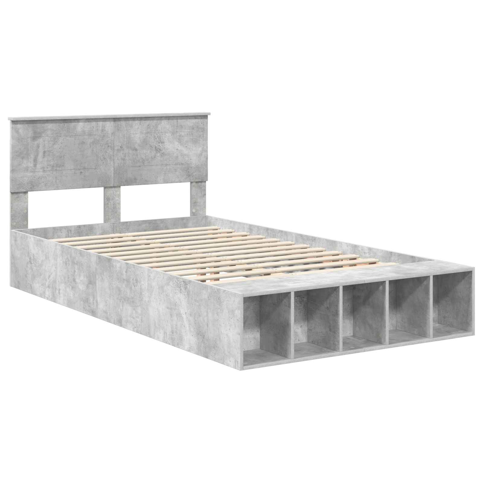 vidaXL Ramka łóżka Betonowy szary 120 x 190 cm Materiał drewnopochodny