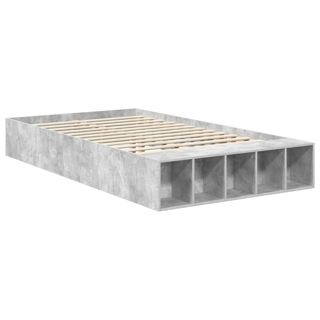 vidaXL Ramka łóżka Betonowy szary 120 x 190 cm Materiał drewnopochodny