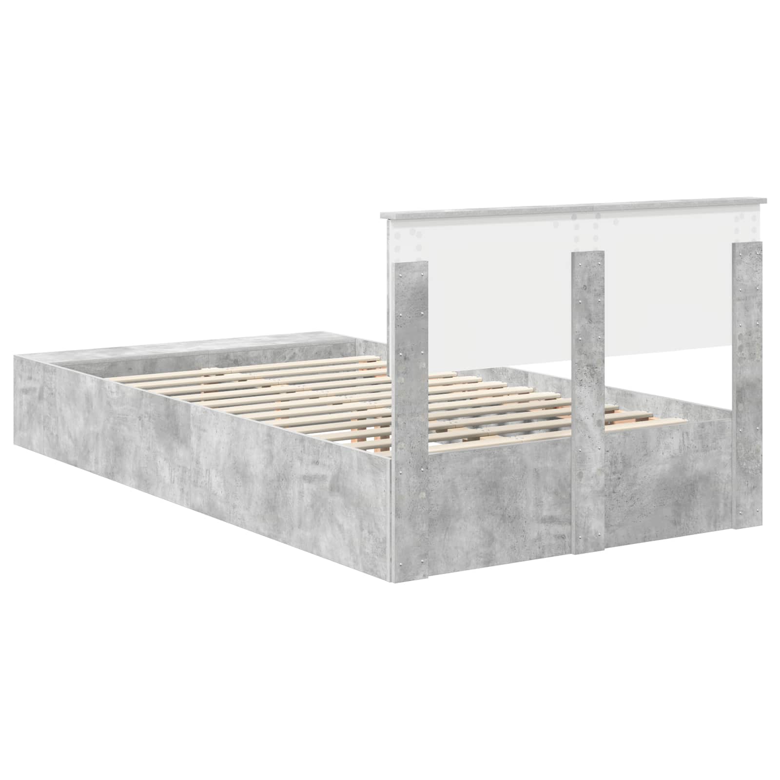 vidaXL Ramka łóżka Betonowy szary 120 x 190 cm Materiał drewnopochodny
