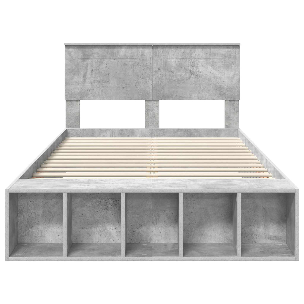 vidaXL Ramka łóżka Betonowy szary 120 x 190 cm Materiał drewnopochodny