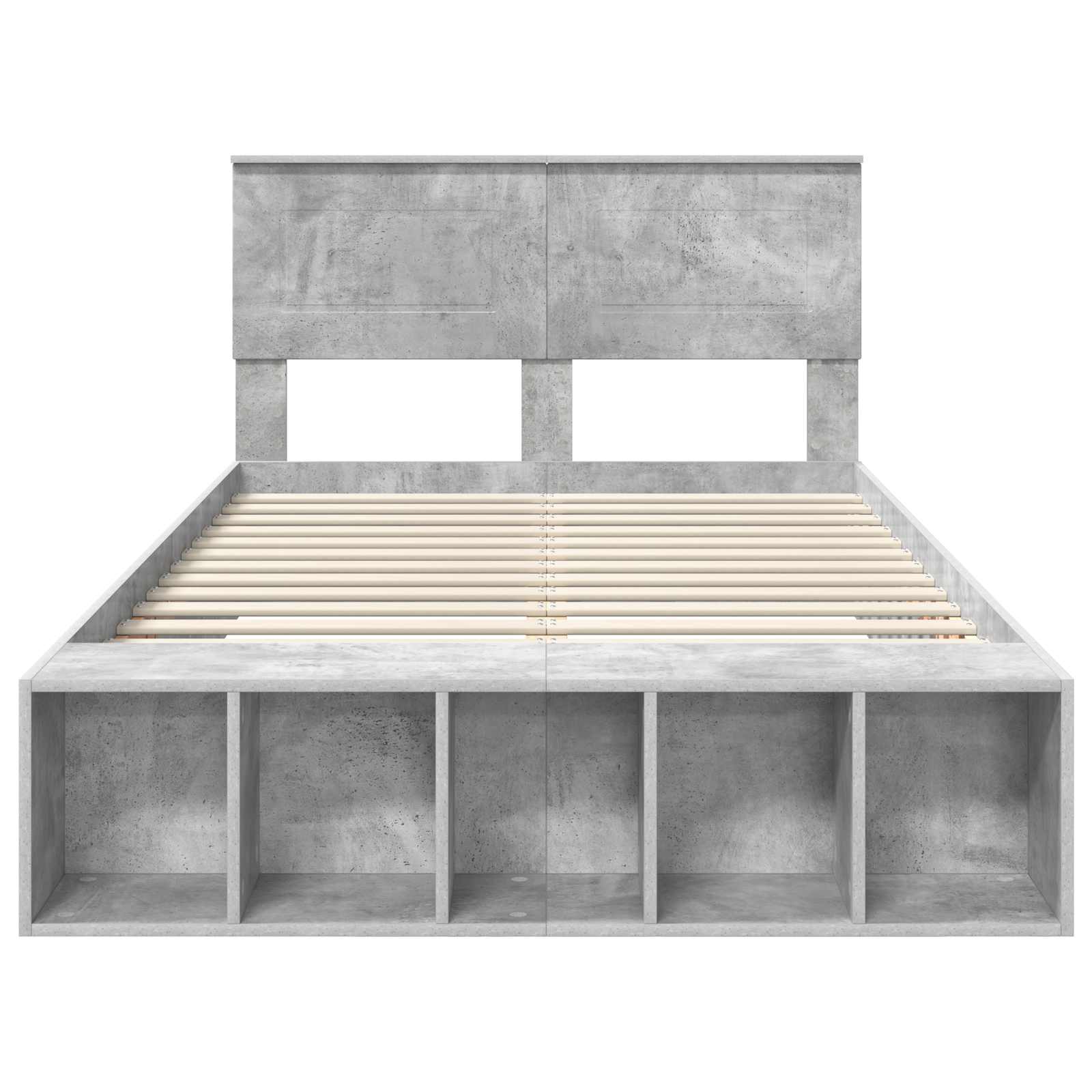 vidaXL Ramka łóżka Betonowy szary 120 x 190 cm Materiał drewnopochodny