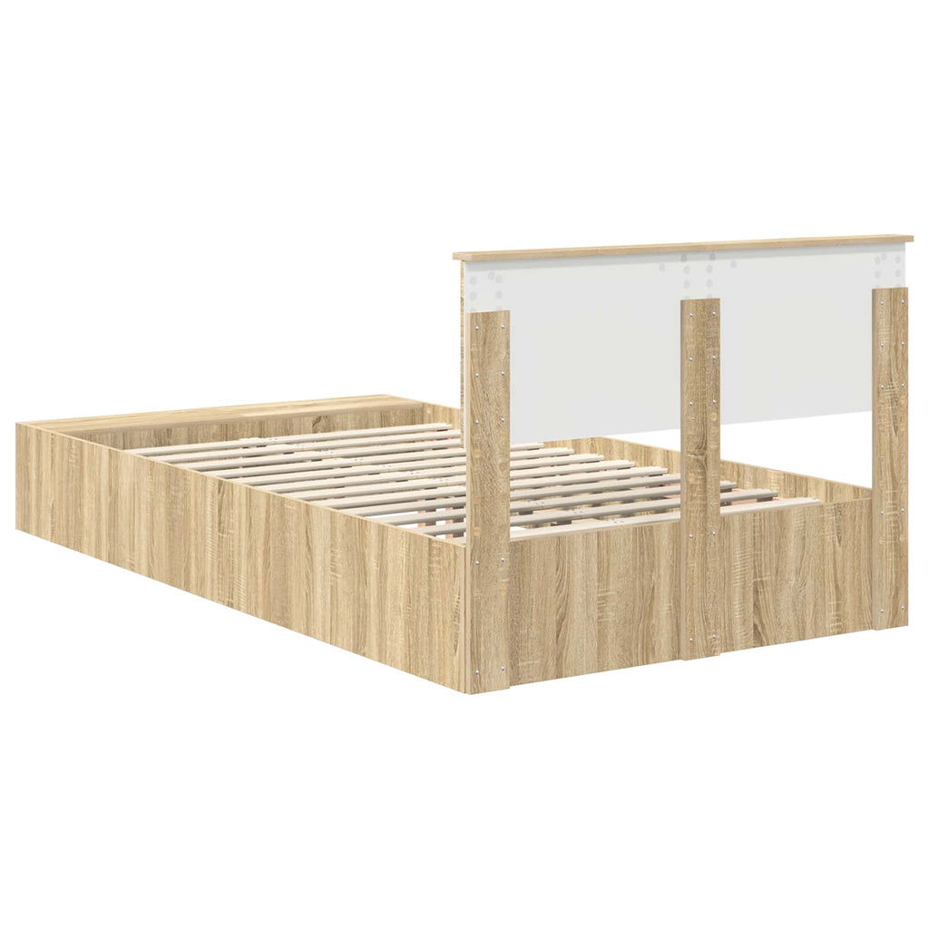 vidaXL Ramka łóżka Dąb Sonoma 120 x 200 cm Materiał drewnopochodny