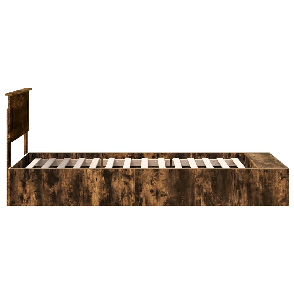 vidaXL Ramka łóżka Dąb wędzony 100 x 200 cm Materiał drewnopochodny