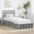 vidaXL Ramka łóżka Szary Sonoma 100 x 200 cm Materiał drewnopochodny