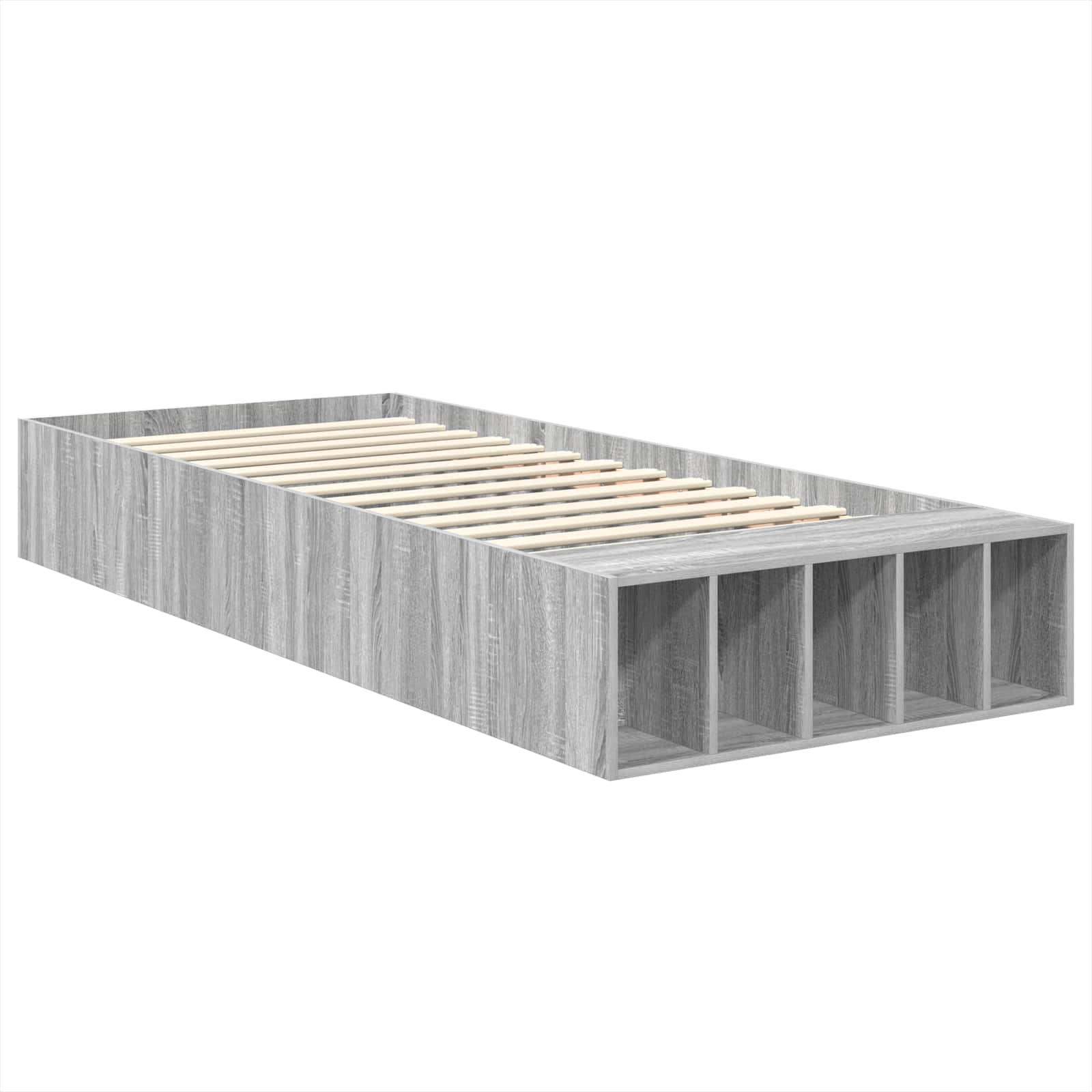 vidaXL Ramka łóżka Szary Sonoma 100 x 200 cm Materiał drewnopochodny