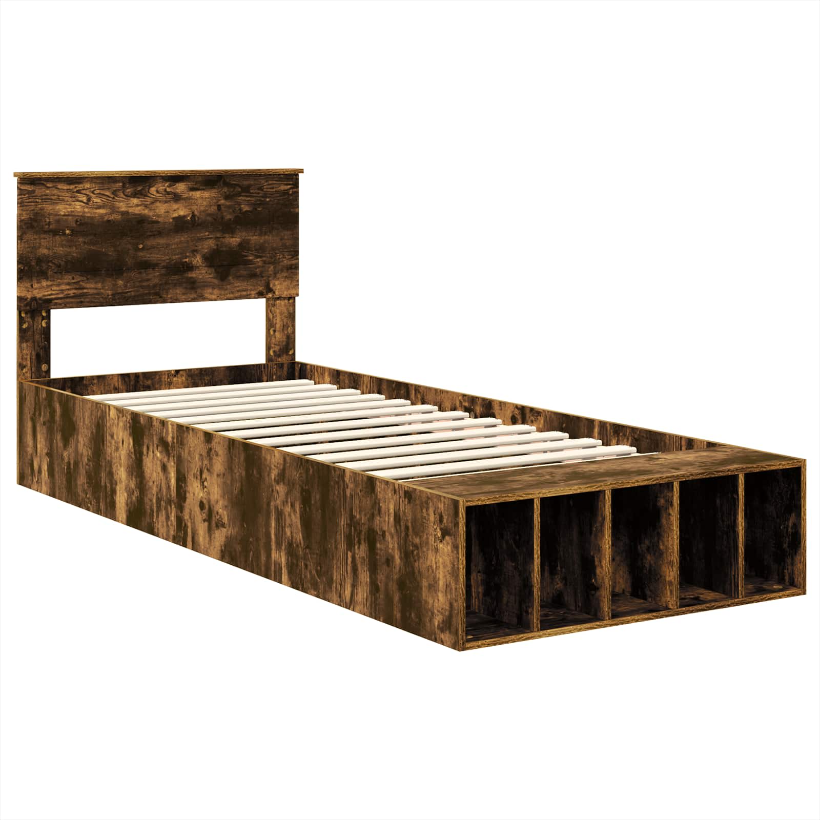 vidaXL Ramka łóżka Dąb wędzony 90 x 200 cm Materiał drewnopochodny