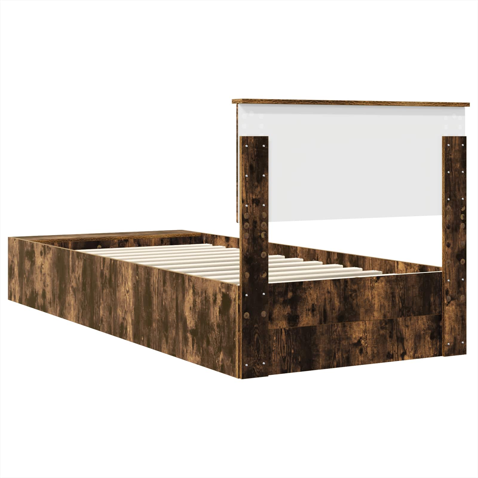vidaXL Ramka łóżka Dąb wędzony 90 x 200 cm Materiał drewnopochodny