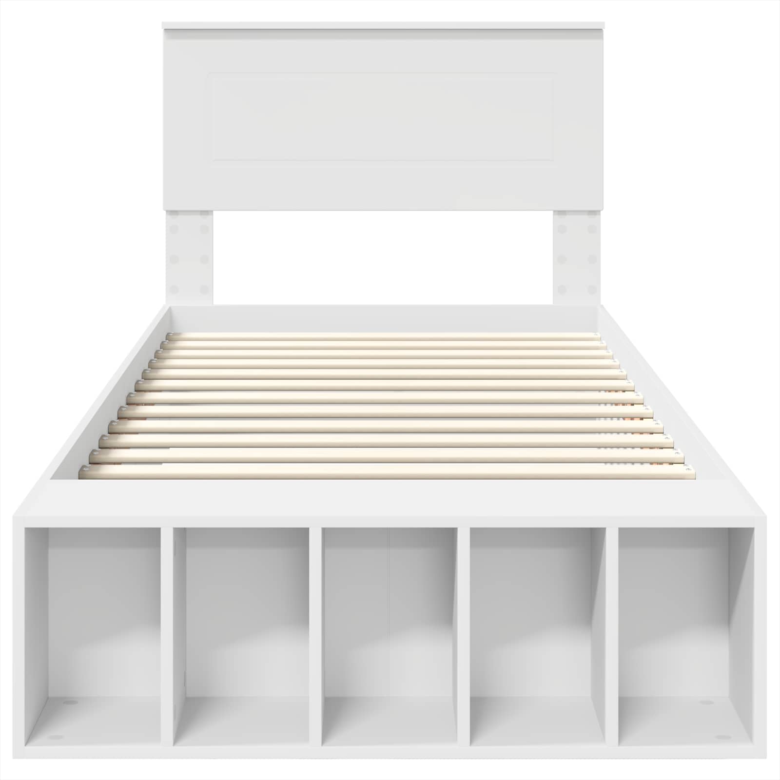 vidaXL Ramka łóżka z półką Biały 75 x 190 cm Materiał drewnopochodny