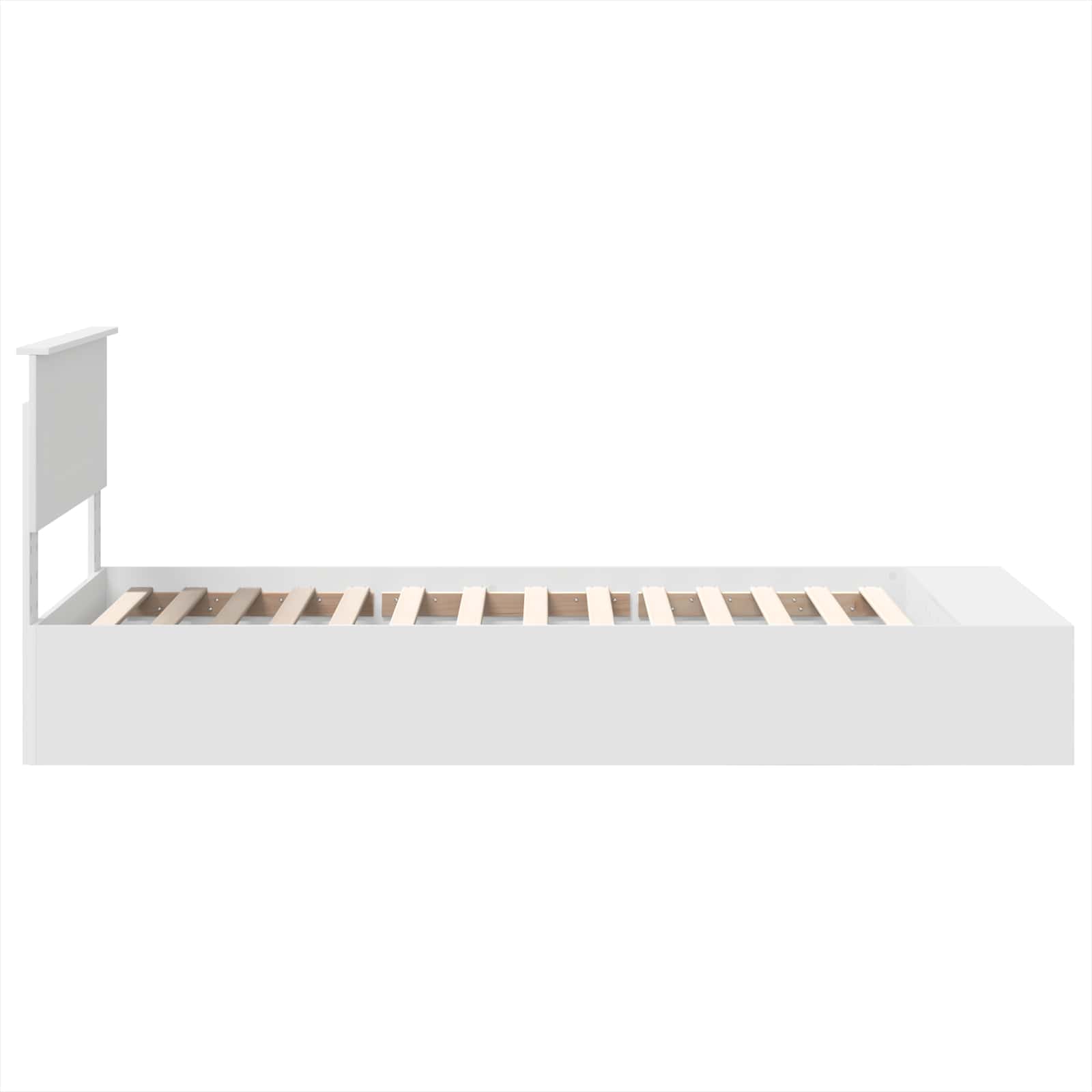 vidaXL Ramka łóżka z półką Biały 75 x 190 cm Materiał drewnopochodny